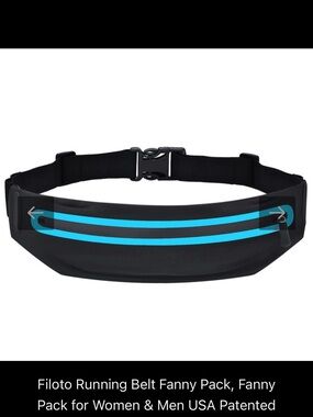 Black & Blue Running Unisex Belt Fanny Pack